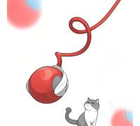 ZukQvrivelig Speedy Tail 2.0 Gato,Bola Interactiva para Perros,Bola Mágica Gato,Bola para Gato y Perro,Rápido,Lento,Interactivo,3 Modo (Rojo)