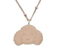 ZUKY Collar de acero rosado Caniche Idea regalo para mujer niña, TU, Acero inoxidable, No es una piedra preciosa