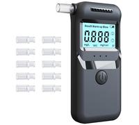 ZukZythepsor Alcoholímetro Portátil Homologado - Test de Alcoholemia con Pantalla LCD, Indicador de Tres Colores, Alta Precisión, Fácil de Usar y Transportar, Incluye Boquillas Reemplazables