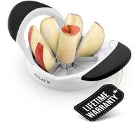 Zulay - Cortador de manzana de 8 hojas de fácil agarre con cuchillas de acero inoxidable, herramienta de corte y cortador de manzana de uso rápido que ahorra tiempo y esfuerzo (negro y blanco)