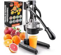 Zulay Kitchen Exprimidor de cítricos profesional para naranja, limón y lima - prensa manual de metal con soporte