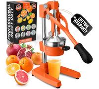 Zulay Kitchen Exprimidor manual de hierro fundido, prensa manual de cítricos y exprimidor de limón, exprimidor manual resistente de alta calidad para jugo de naranja y exprimidor de lima, naranja