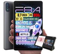 Zuleisy Android 15 Tablet 8.7 pulgadas, Octa Core, 12 GB de RAM, 128 GB UFS ROM, visualización IPS de 8.7 pulgadas, cámara dual de 5 MP+8 MP, tipo C, con conector para auriculares, delgado y ligero