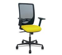 Silla de oficina ergonómica malla negra asiento amarillo con mecanismo brazos y altura regulables - 390SM840B100B2DB68R65