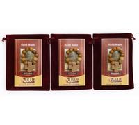 Zuluf Juego de 3 rosarios de madera de olivo, hechos a mano en Belén Tierra Santa, cuentas de oración de madera católica con bolsa y certificado, bautizo y recuerdo de primera comunión