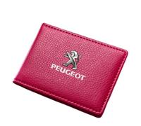 ZUMAHA Carteras Monederos y Tarjeteros Fundas Porta Tarjetas Monederos Cartera Hombre Tarjetero Mujer para Peugeot 206CC 207CC 3008 307CC 307SW Gift Accessories,Rosered