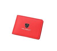 ZUMAHA Carteras Monederos y Tarjeteros Fundas Porta Tarjetas Monederos Cartera Hombre Tarjetero Mujer para Peugeot 206CC 207CC 3008 307CC 307SW Gift Accessories,Redstyle