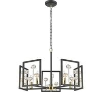 Zumaline ALI - Lámpara de techo colgante, color negro, oro, 5 x G9