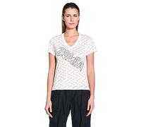 Zumba Fitness T-Shirt Oh-So-Comfy Burnout V-Neck - Camiseta de Fitness para Mujer, Color Blanco, Talla L