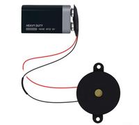 Zumbador de continuidad de 9 V para inspección de cableado eléctrico, alarma de 110 dB, cuerpo compacto de 4 cm de diámetro, precableado con tubo retráctil,