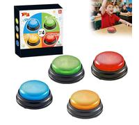 Zumbador de sonido y luminoso para enseñar con aula,Set de 4 zumbadores Blind Test, Answer zumbers Blind Test,Accesorios para juegos de televisión,Regalos de Navidad para niños (4pcs)