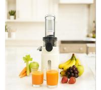 Zuminstant Extractor de Zumos y Verduras Super Compacto, Licuadora Prensado en Frio para Verduras Frutas, 100W Slow Juicer Machine, Fácil Montaje y Limpieza,Sin BPA, Licuadora sin espuma (Beige)