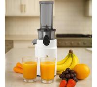 Zuminstant Extractor de Zumos y Verduras Super Compacto, Licuadora Prensado en Frio para Verduras Frutas, 100W Slow Juicer Machine, Fácil Montaje y Limpieza,Sin BPA, Licuadora sin espuma (Blanco)