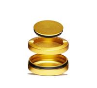 ZUMIQ Elegante caja de aluminio con 2 compartimentos para guardar hierbas, snus, píldoras, bolsitas, especias (dorado)