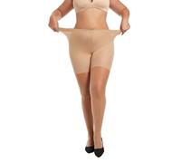 ZUMIY Medias de control de talla grande para mujer, 15 denier, medias semiopacas duraderas, de cintura alta, ultra suaves al tacto, elásticas, opacas, color carne, One Size Plus Tall