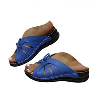 ZUMKEAY Sandalias para mujer, sandalias y chanclas para mujer, zapatos planos de verano con tacón bajo, sin cordones, puntera abierta, soporte de arco, cómodas, de ajuste ancho, pantuflas para caminar
