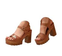 ZUMKEAY Sandalias para mujer, sandalias y chanclas para mujer, zapatos planos para mujer, estilo de boda, tacón alto, puntera abierta, zapatos de ajuste ancho, correa ajustable, para caminar