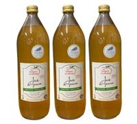 Zumo artesano de manzana,100% puro, sin azúcares añadidos y sin conservantes, 3 botellas de 1 litro.