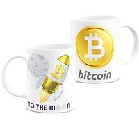 Zumo Digital Taza Criptomonedas Cohete To The Moon Bitcoin Para Desayuno Cerámica Blanca (BTC)