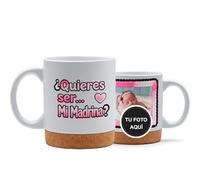 Zumo Digital Taza Quieres Ser Mi Madrina Personalizada con Foto Diseño Original y Frase para Bautizos Bodas, Cerámica 320ml (Modelo 1)