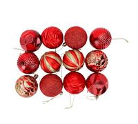 Zunate 12 Bolas Decorativas para árbol de Navidad, 6 Cm, Bola Colgante Navideña con Cuerda para Guirnalda, Puerta, Ventana, Escritorio, Adornos de Plástico Inastillable, Acabado Dorado Brillante