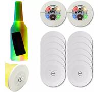 Zunate 12 Pegatinas LED Luminosas para Vasos Brillantes |Posavasos Reflectante Reutilizable con 7 Colores |Decoración de Barra de Respaldo Adhesivo, Luces para Botellas de Vino