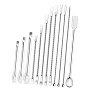 Zunate 12 Piezas Espátula Cuchara de Laboratorio de Acero Inoxidable | Microdosificación, punta fina, fácil agarre, multiusos, pala para reactivo, resistente a la corrosión