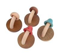 Zunate 4 Ganchos de Madera para Abrigos con Forma de Seta, Colgadores Decorativos para Toallas Montados en la Pared, Ganchos para Ropa de Madera Maciza, Lindos de Pared para Sombreros, Bolsos, Baño,
