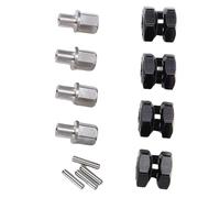 Zunate 4 Pcs 12mm Brass Hex Extenders para Actualización de Eje RC (Black) | Construcción galvanizada de latón, espaciadores de ruedas extendidos, ayuda para la alineación del tren motriz, equilibrio