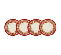 Zunate 4 Piezas Posavasos Redondos de Lino para Navidad 38cm Resistentes | Decoración festiva de invierno, lino estampado con calor, comedor de cocina antideslizante, configuración para cuatro