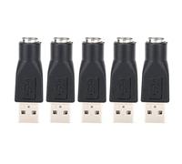 Zunate 5 Uds Adaptador USB a PS/2, Convertidor de Adaptador USB Macho a Hembra, para Teclado o Ratón de Interfaz PS/2