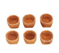 Zunate 6 Cestas de Resina en Miniatura para Casa de Muñecas Escala 1:12 |Cestas de Almacenamiento con Textura Tejida Hechas a Mano, Minidecoración Auténtica para Escena de Bricolaje, Sala de