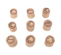 Zunate 9 Sellos de Madera con Huellas de Animales, Estampadores de Madera con Huellas de Animales Salvajes, Suministros Decorativos para Manualidades y álbumes de recortes.
