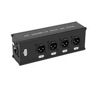 Zunate Adaptador de Sonido Compacto XLR a Ethernet de 4 Canales Adaptador de Luz de Escenario a Prueba de EMI para Conexiones de Larga Distancia, Metal 5,78 * 1,65 * 1,96 Pulgadas, Amplificadores,