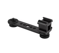 Zunate Adaptador de Soporte de Micrófono de Zapata Fría Triple para Fotografía Vlog Entrevista Transmisión en Vivo, Placa de Montaje de Zapata Fría de Aluminio Portátil para Micrófono con Luz LED