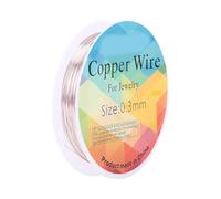 Zunate Alambre de Cobre, Alambre de Cuentas de Joyería de Calibre 28, Artesanal de 15 M de Largo para Hacer Joyas y Arreglos Florales (Oro rosa (rosado))