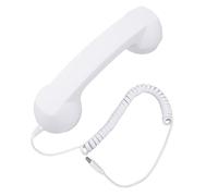 Zunate Auricular de Teléfono Retro, Receptor de Teléfono con Cable Tipo C Clásico con Control de Volumen, Receptor de Mango de Línea Fija Estilo para Videoconferencia Telefónica (White)