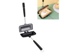 Zunate Bandeja para Hornear Sándwich de Doble Cara, Sandwichera Antiadherente para Estufa, Prensa de Panini Portátil con Ergonómico, Parrilla para Sándwich de Camping para Cocina Al Aire Libre (#1)