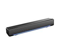 Zunate Barra de Sonido, 3D Estéreo Barra de Sonido 3D Estéreo Sonido USB Cableado 3.5mm Entrada Barra de Sonido portátil para computadora de Escritorio, computadora portátil, TV, teléfono(Black)