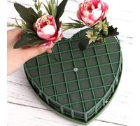 Zunate Bloque de Espuma Floral en Forma de Corazón para Decoración de Coche de Boda, Kit de 6 Bandejas Florales con Ventosa, Arreglo Floral de Bricolaje con Marco de Rejilla de Plástico PP para una
