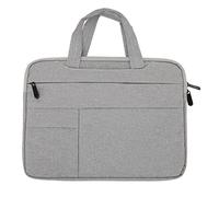 Zunate Bolsa para Computadora Portátil, Funda para Computadora Portátil Impermeable y Resistente Al Desgaste, Diseño de Cremallera Doble, con un Maletín para Sándwich (Gris Claro)