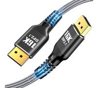 Zunate Cable DisplayPort de 16K, 16K a 30Hz Cable de Extensión DisplayPort de 40Gbps de 16.4FT con Sincronización Dinámica 3D HDR G, para Monitores de Juegos y Tarjetas Gráficas