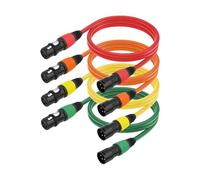 Zunate Cables XLR, Paquete de 4 Cables de Micrófono Resistentes, Micrófono XLR Macho a Hembra de 6 Pies, Altavoz Equilibrado para Puesta en Escena, Grabación de Estudio (1M)