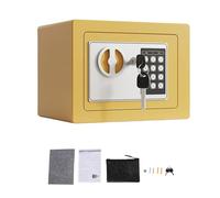 Zunate Caja de Seguridad Impermeable a Prueba de Fuego, Teclado Programable, Caja Oculta Montada en la Pared para Seguridad de Objetos de Valor (0,17 Pies cúbicos) (GOLD)