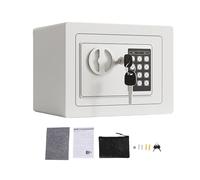 Zunate Caja Fuerte Pequeña a Prueba de Fuego e Impermeable con de Alarma Antirrobo para Documentos, Dinero, Montaje en Pared Dorado (0,17 Pies cúbicos) (WHITE)