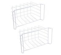 Zunate Cestas para Congelador de Acero Recubiertas de PE |Contenedores Organizadores Grandes con Asas para Nevera, Despensa y Almacenamiento de Cables para Refrigerador, 2 uds. (Largo 39 cm x ancho