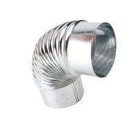 Zunate Codo de Chimenea de Acero Inoxidable de 75 Mm, Tubo de Estufa de 90 Grados para Calefacción Interior, Tienda de Campaña Al Aire Libre y Ventilación de Aire, Codo de Escape Galvanizado