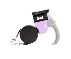 Zunate Correa Retráctil Automática para Perros Doble con Luz LED Brillante de 9,84 Pies para Aventuras Al Aire Libre con Sus Mascotas (Purple)