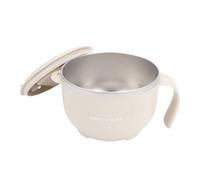 Zunate Cuenco de Ramen para Microondas a Prueba de Fugas, Cuenco Compacto Aislado para Fideos para Vivir en un Apartamento, Tamaño de Viaje de 356g (Beige)