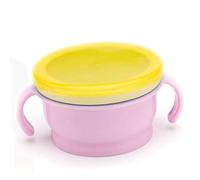 Zunate Cuenco Lindo para bebé, Platos de Alimentación para Niños para que el bebé Aprenda a Comer, Cuenco Portátil No Tóxico con Bordes Lisos para Niños Pequeños, Rosa, 250ml (PINK)